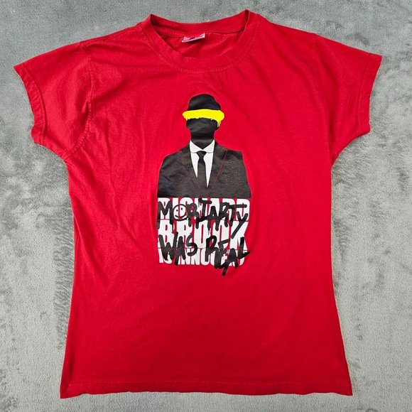 Sherlock Holmes T-Shirt Women's Large * Red Moriarty Was Real Short‎ Sleeve BBC - Picture 1 of 7